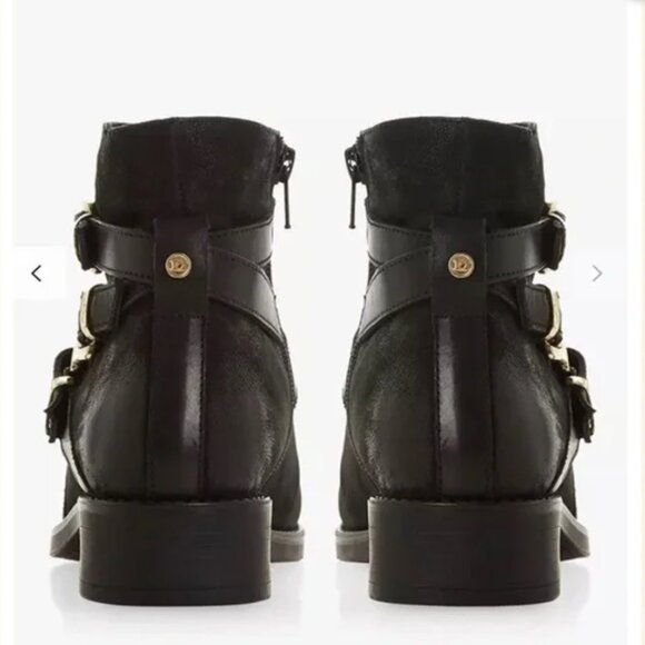 Dune London Black Suede Boots with Gold Buckles - Size 9.5 - Picture 5 of 5